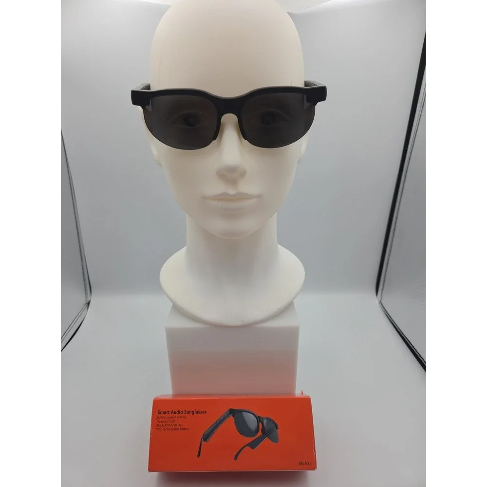 MG100 Smart Audio Sunglasses Open-Ear w/ Speaker Mic, Rechargeable, Gray Lens